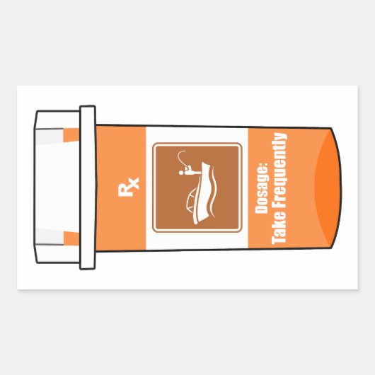 Vist mijn medicijn rechthoekige sticker (Voorkant)