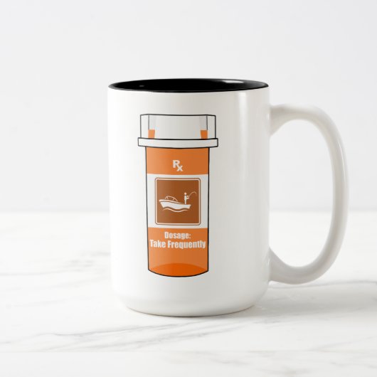 Vist mijn medicijn tweekleurige koffiemok (Rechts)