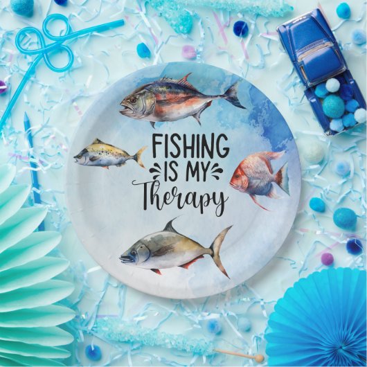 Vist mijn therapieservet papieren bordje (Feest)