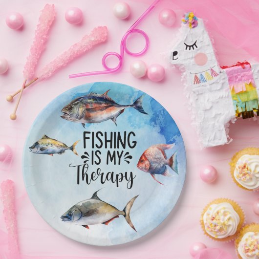 Vist mijn therapieservet papieren bordje (Feest)