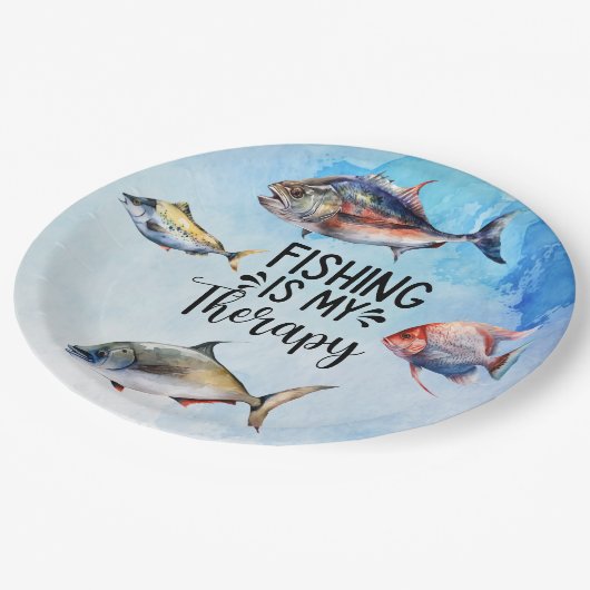 Vist mijn therapieservet papieren bordje (Gekanteld)