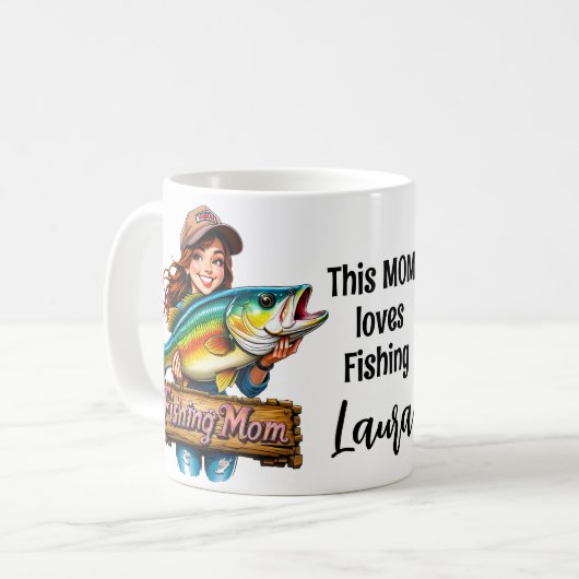 Vist Mom Fish Quote Koffiemok (Voorkant links)