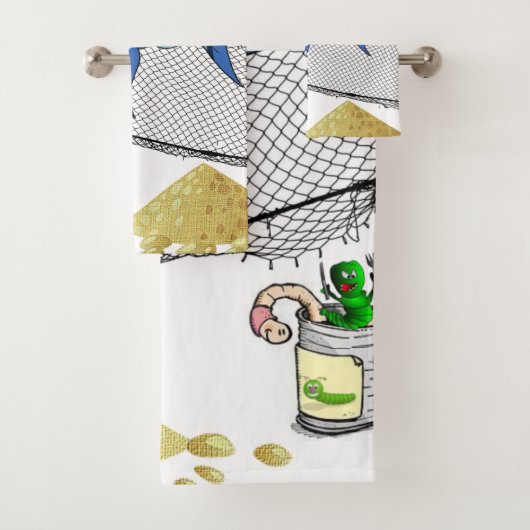 Vist net Zand Worms Bathroom Towel sets Bad Handdoek (Insitu)