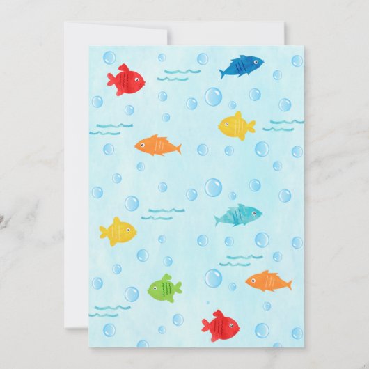Vist O-fish-ally 1st First Birthday Invitations Kaart (Achterkant)