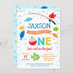 Vist O-fish-ally 1st First Birthday Invitations Kaart
