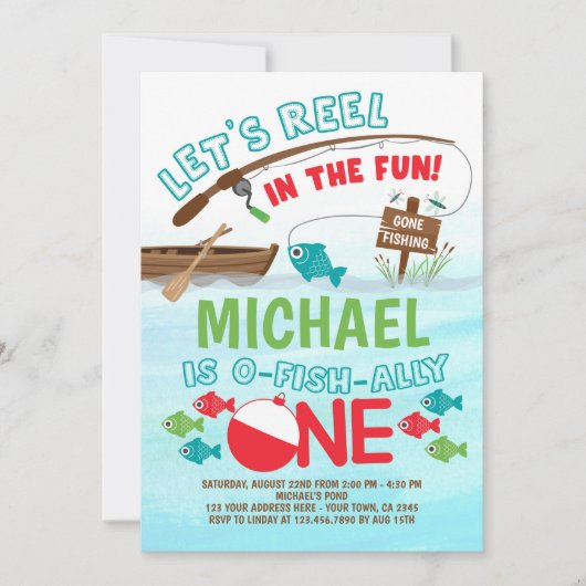 Vist, O-Fish-ally ONE Birthday Kaart (Voorkant)