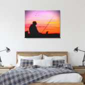 Vist op Sunset Canvas Print (Insitu (Slaapkamer))