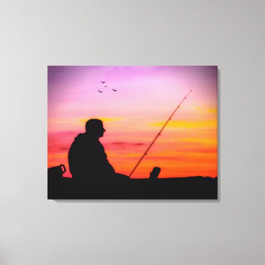 Vist op Sunset Canvas Print (Voorkant)