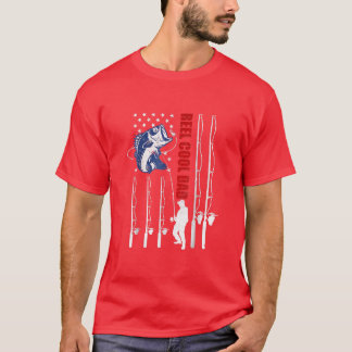 Vist papa Usa Vlag Reel Cool Pap Fathers T-shirt