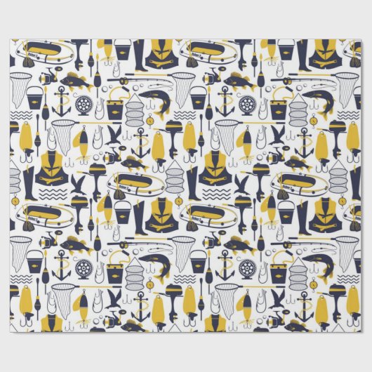 Vist Patroon Cadeaupapier (Vlak)