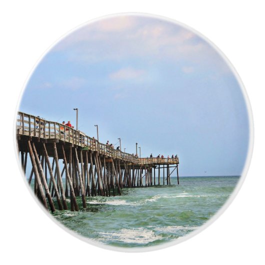 Vist Pier door Shirley Taylor Keramische Knop (Voorkant)