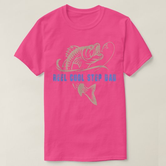 Vist Reel Cool Step Dad Funny Fish Fath T-shirt (Design voorkant)