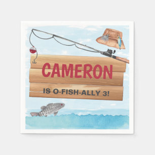 Vist Reel in een plezier, elke Age Birthday Party Servet