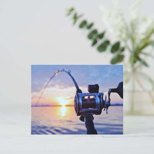 Vist Reel op Sunset Briefkaart (Staand voorkant)