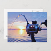 Vist Reel op Sunset Briefkaart (Voorkant / Achterkant)