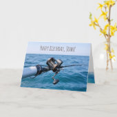 Vist Reel Over Water Verjaardag Kaart (Gele Bloem)