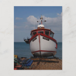 Vist 's morgens bliksem op strand briefkaart