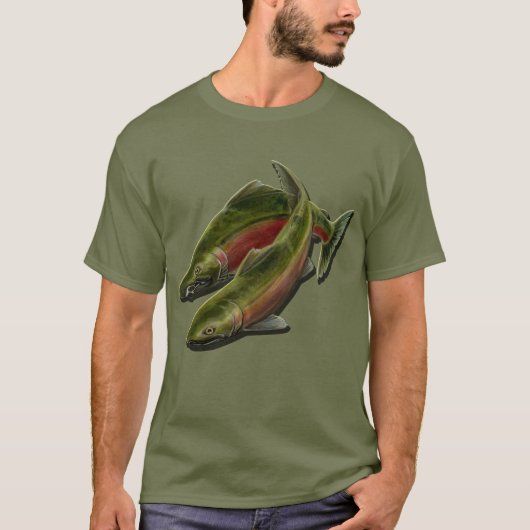 Vist Shirten XXL Coho Salmon Mannen T-shirts (Voorkant)