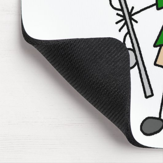 Vist Stick Figuur Mousepad Muismat (Hoek)