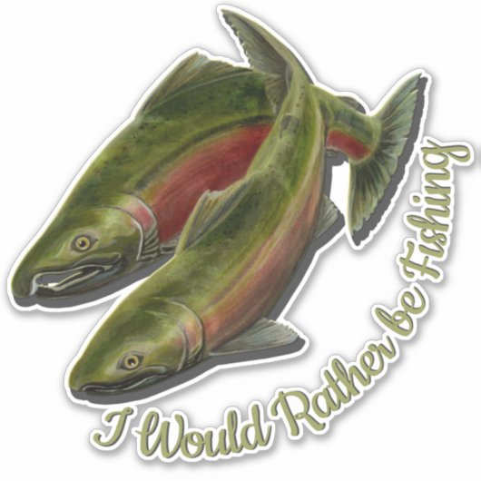 Vist Stickers Gepersonaliseerde Gone Vist Decalen (Voorkant)