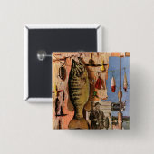 Vist stille levens door John Atherton Vierkante Button 5,1 Cm (Voorkant /achterkant)