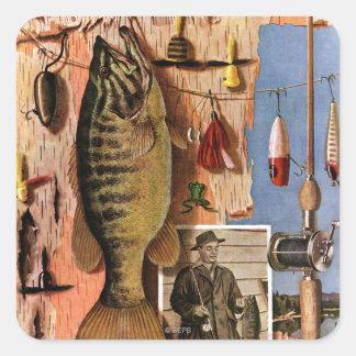 Vist stille levens door John Atherton Vierkante Sticker