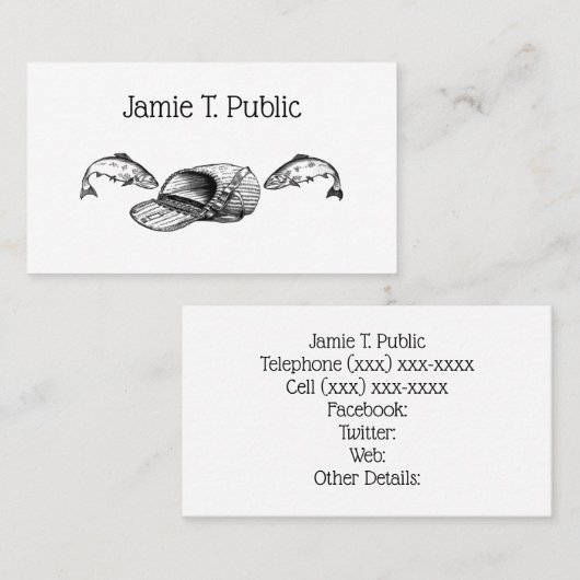 Vist Tackle Bag en vis Visitekaartje (Voorkant / Achterkant)