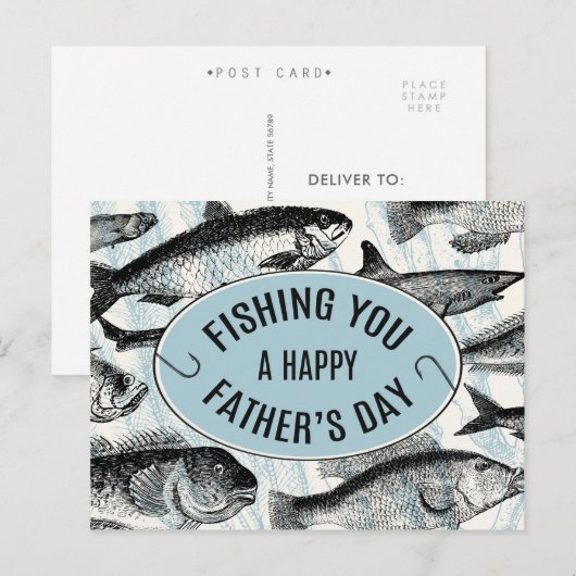 Vist u een gelukkig Briefkaart (Voorkant / Achterkant)