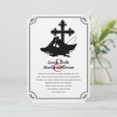 Vist uitnodiging voor een katholieke bruiloft (Staand voorkant)