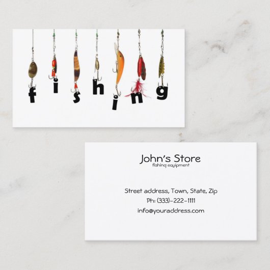 Vist Uitrusting Eenvoudig Wit Visitekaartje (Voorkant / Achterkant)