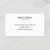 Vist Uitrusting Eenvoudig Wit Visitekaartje (Achterkant)