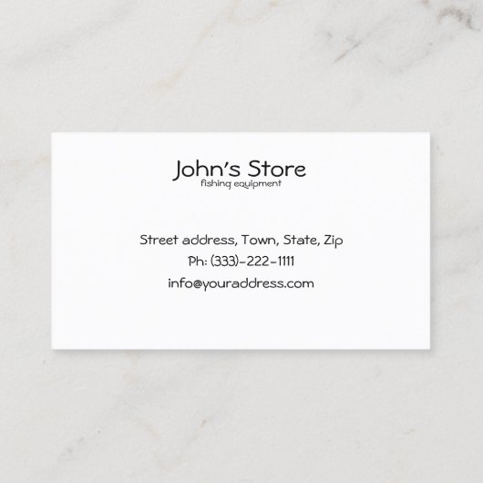 Vist Uitrusting Eenvoudig Wit Visitekaartje (Achterkant)