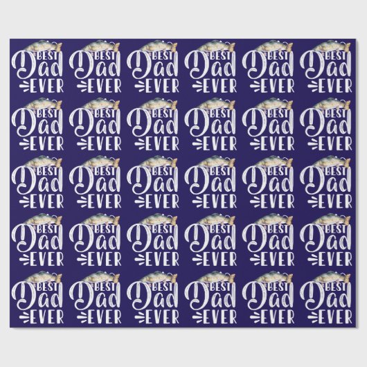 Vist vader beste vader ooit cadeaupapier (Vlak)