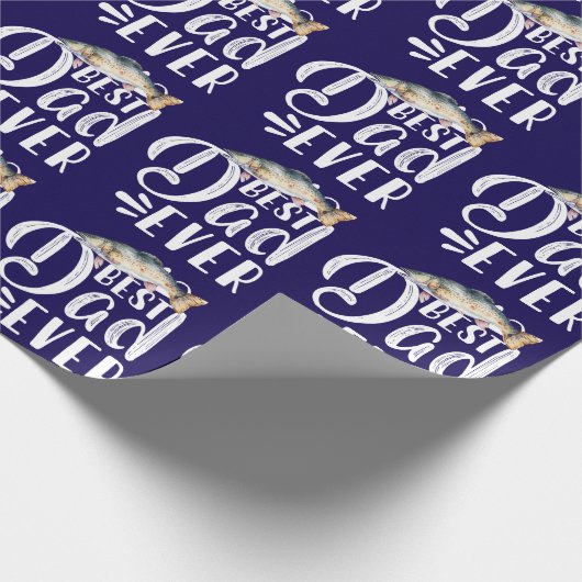 Vist vader beste vader ooit cadeaupapier (Hoek)