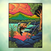 Vist vis nemen de lokken visser sport raamsticker (Vel 3)