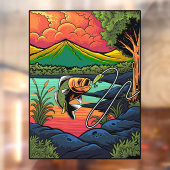 Vist vis nemen de lokken visser sport raamsticker (Vel 2)