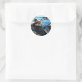 Vist vlekken ronde sticker (Tas)