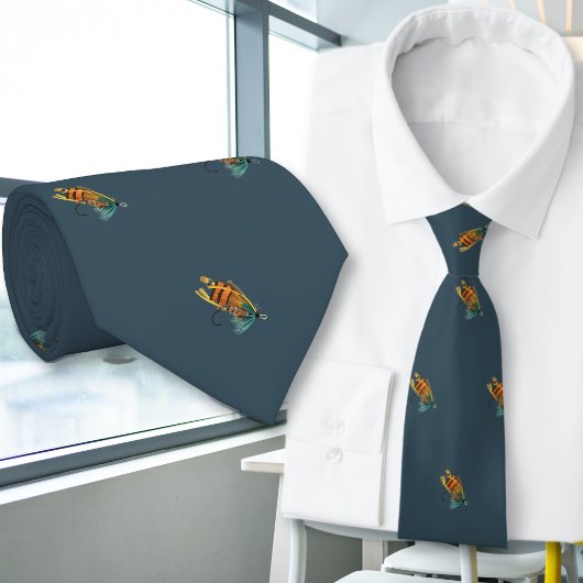 Vist vliegende vissen Donkere blauwe Stropdas