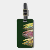 Vist voor Drie Vetforel Bagagelabel (Voorkant verticaal)