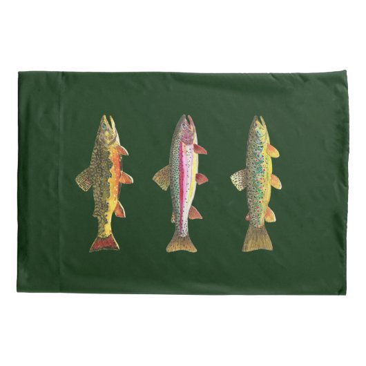 Vist voor Drie Vetforel Kussensloop (Achterkant)