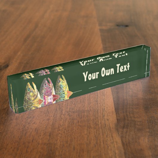 Vist voor Drie Vetforel Naambordje (Zijkant)