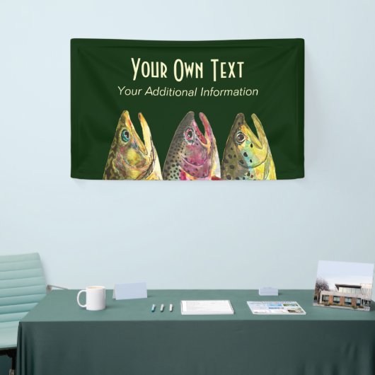 Vist voor Drie Vetforel Spandoek (Beurs)