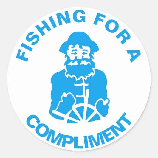 Vist voor een compliment ronde sticker (Voorkant)