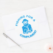 Vist voor een compliment ronde sticker (Envelop)