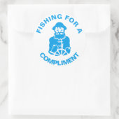 Vist voor een compliment ronde sticker (Tas)