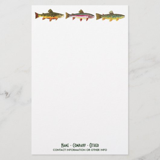 Vist voor forel Sport Fisherman Angler Briefpapier (Voorkant)