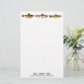 Vist voor forel Sport Fisherman Angler Briefpapier (Staand voorkant)