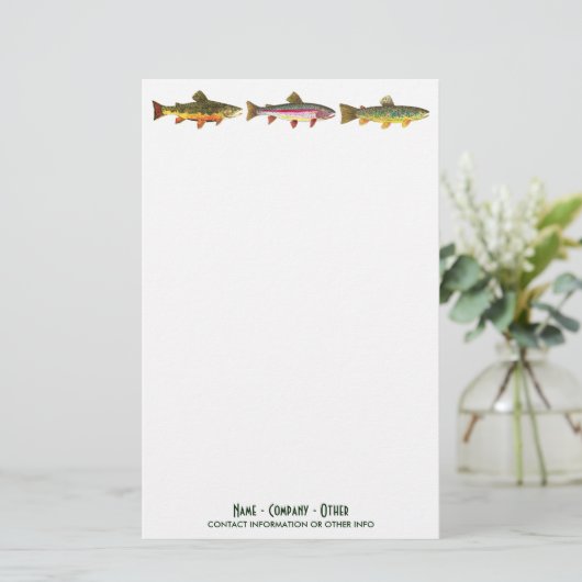 Vist voor forel Sport Fisherman Angler Briefpapier (Staand voorkant)