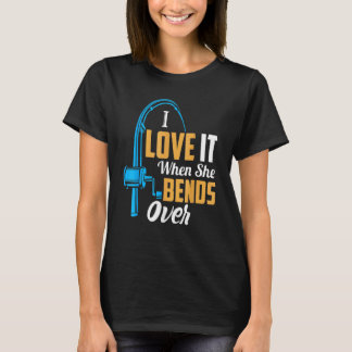 Vist voor mannen Ik hou ervan als ze buigt over 2 T-shirt