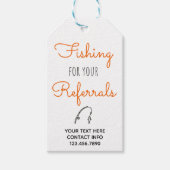 Vist voor uw verwijzingen bedrijf cadeaulabel (Voorkant)